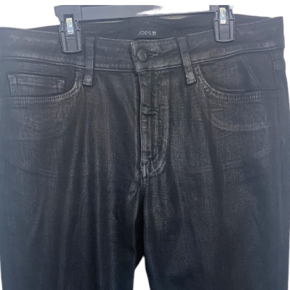 Joe's Coated Denim High Rise Ankle Skinny Jeans Charlie Black Sz 31 - Picture 9 of 12
